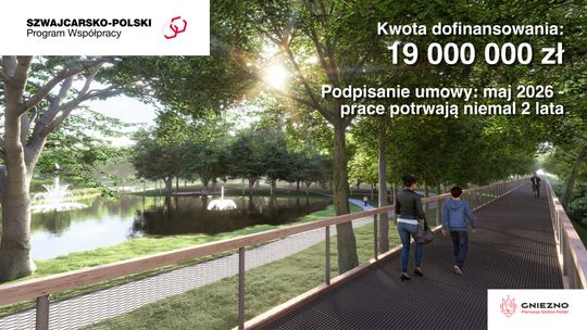 19 milionów złotych na rewitalizację Parku Miejskiego w Gnieźnie. Prace ruszą jeszcze w tym roku