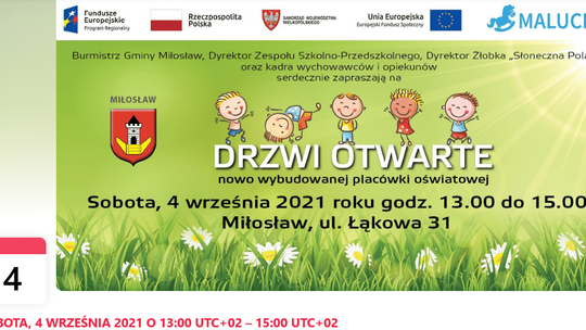 4 września - "Drzwi otwarte" przedszkola w Miłosławiu