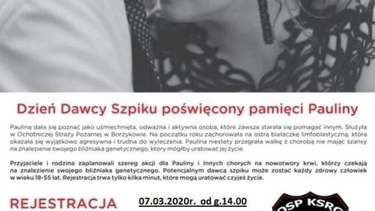 Akcja DKMS w Borzykowie. Strażacy w rolach głównych