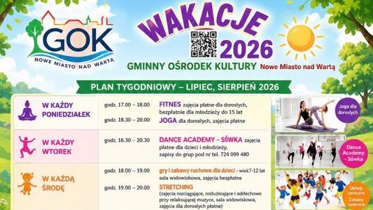 Lato pełne atrakcji! GOK w Nowym Mieście nad Wartą zaprasza