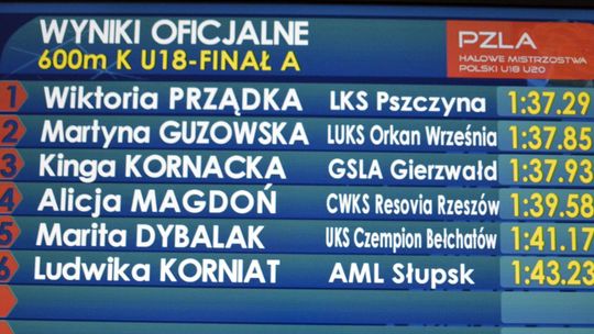Martyna Guzowska wicemistrzynią Polski w biegu na 600 m.