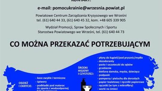 Mejl ważny nie tylko dla uchodźców: pomocukrainie@wrzesnia.powiat.pl