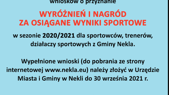 Najlepsi sportowcy gminy Nekla zostaną wyróżnieni