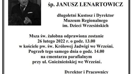 Nie żyje były dyrektor muzeum. "Wielki propagator patriotyzmu"