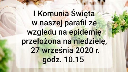 Parafia na Lipówce podjęła decyzję - komunia we wrześniu!