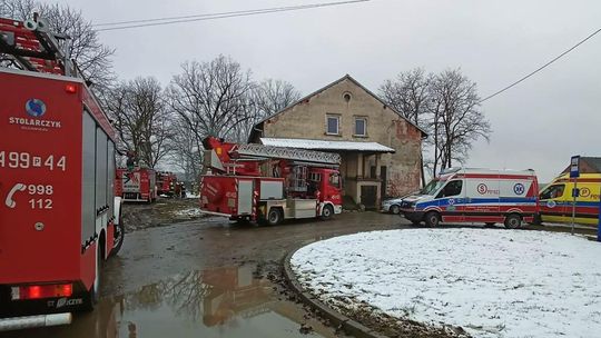 Pożar mieszkania w pałacu. Trzy osoby trafiły do szpitala