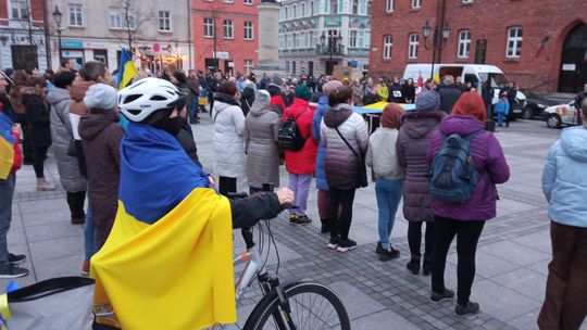 Solidarni z Ukrainą na średzkim rynku