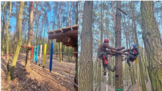 W Słupcy powstaje park linowy. Kiedy otwarcie?