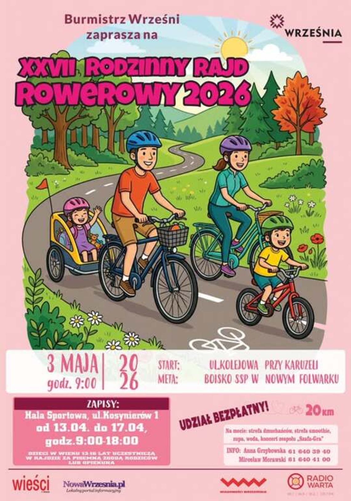 27. Rodzinny Rajd Rowerowy we Wrześni. Zapisy ruszają 13 kwietnia!