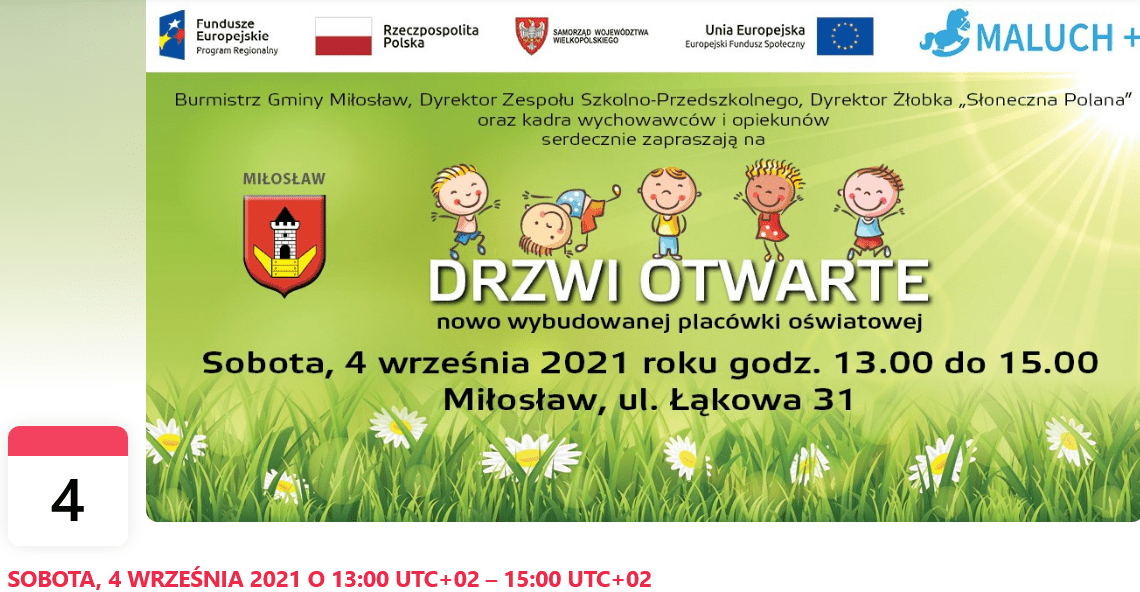 4 września - "Drzwi otwarte" przedszkola w Miłosławiu