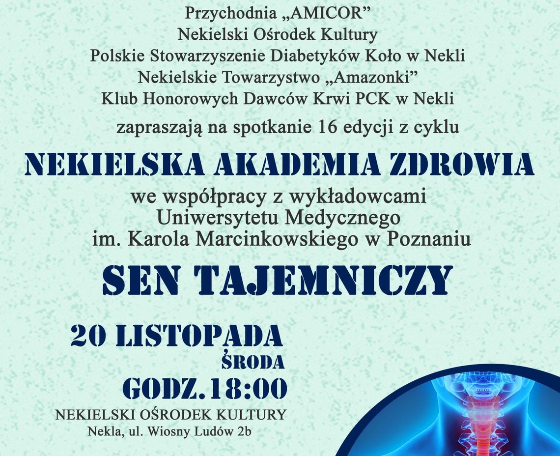 Akademia Zdrowia w Nekli zajmie się snami