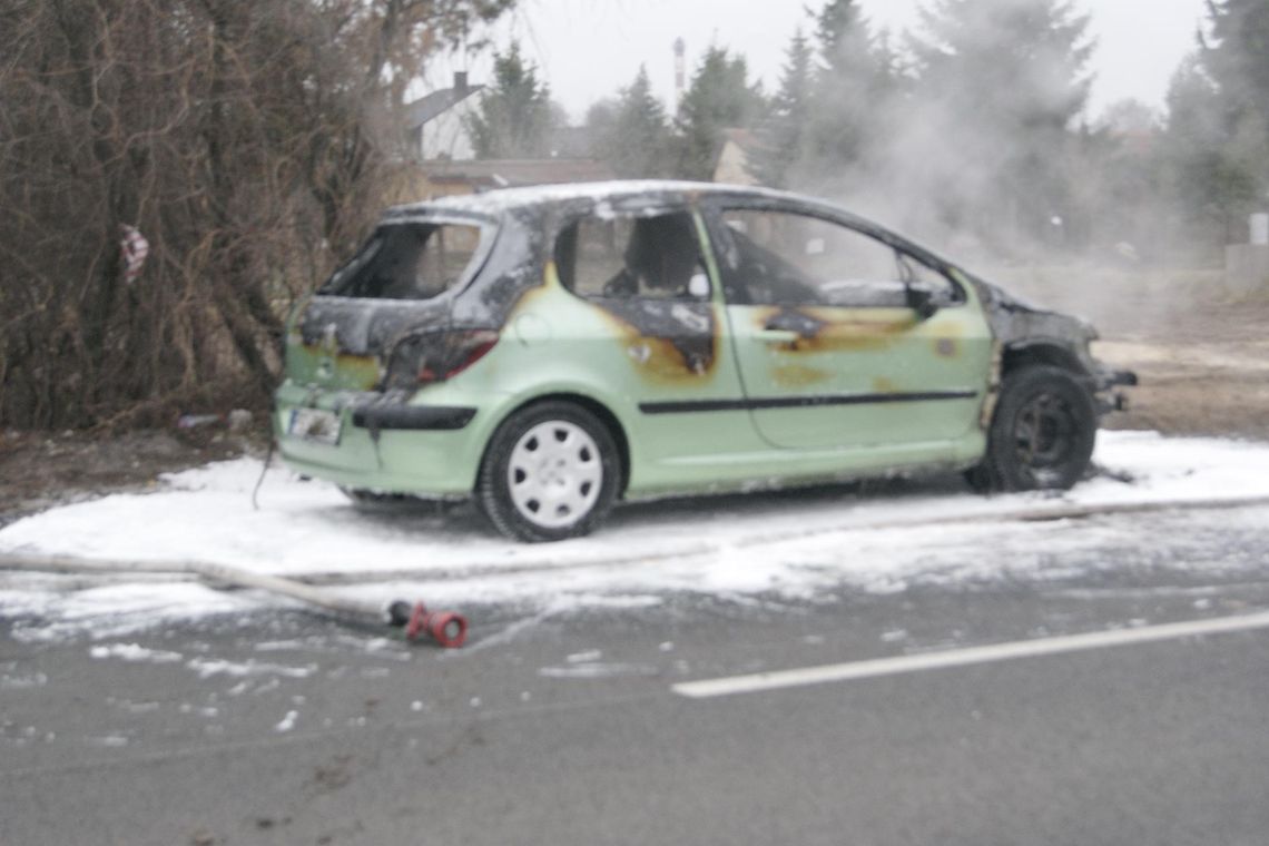 Auto płonęło na Witkowskiej