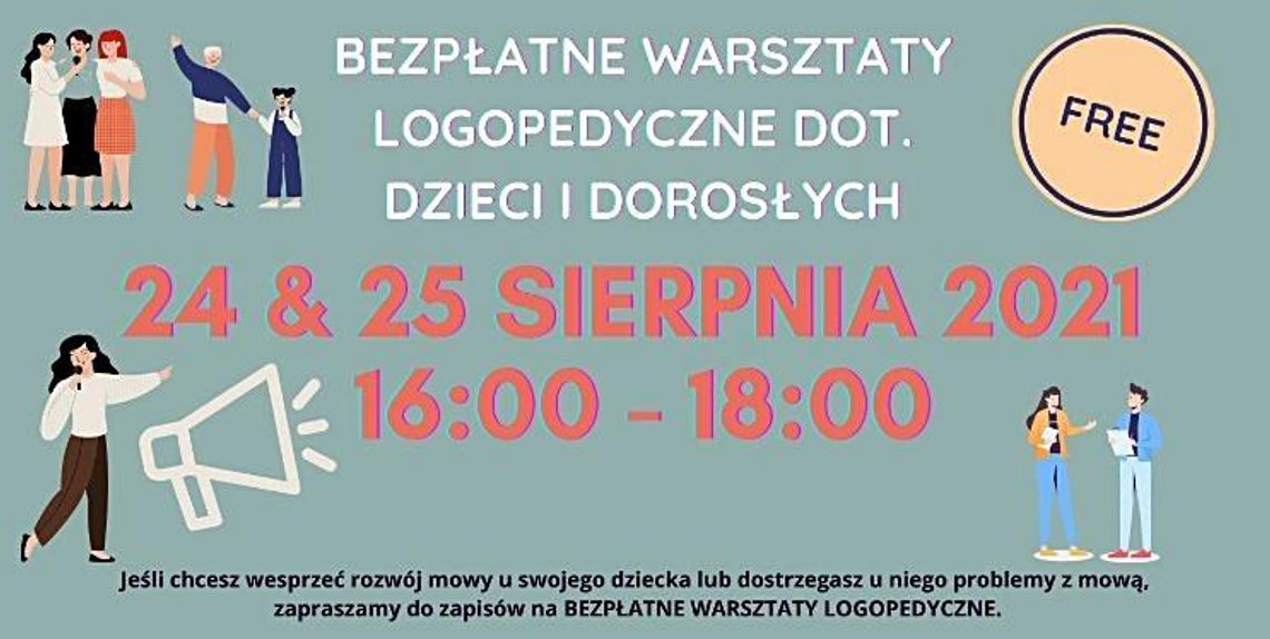 Bezpłatne warsztaty logopedyczne dla dzieci i dorosłych