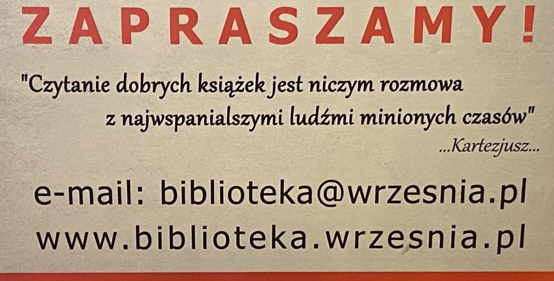 Biblioteka Publiczna Miasta i Gminy we Wrześni ponownie otwarta