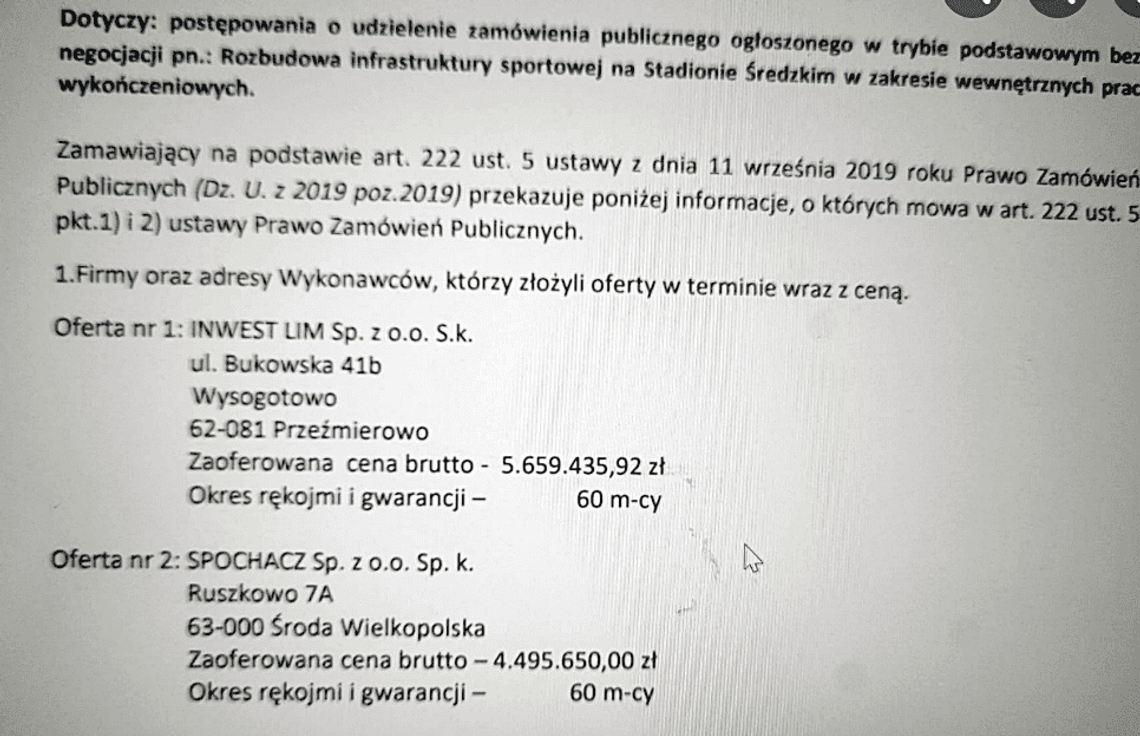 Co dalej z budową nowego stadionu średzkiego?