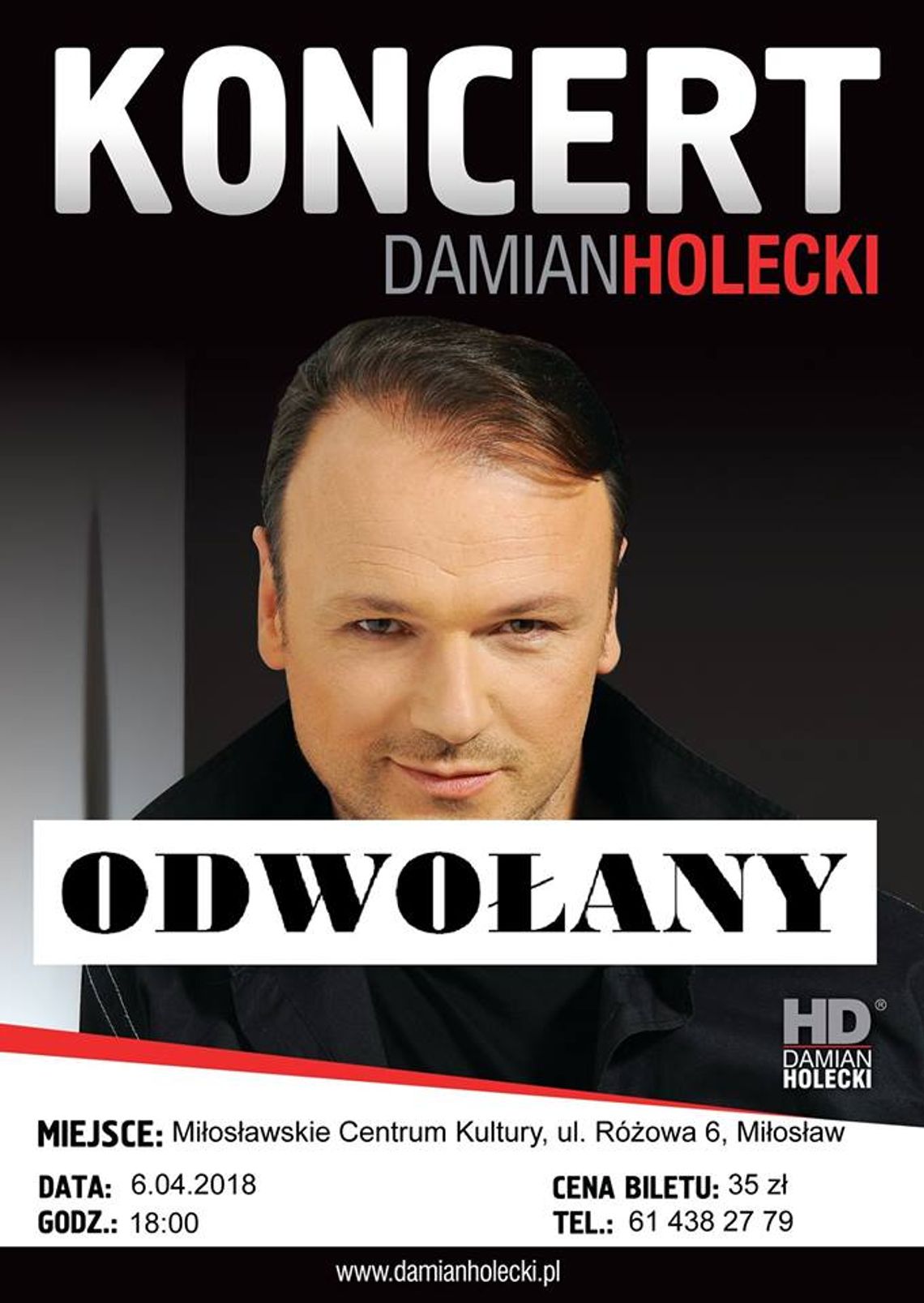 Damian Holecki nie wystąpi w Miłosławiu