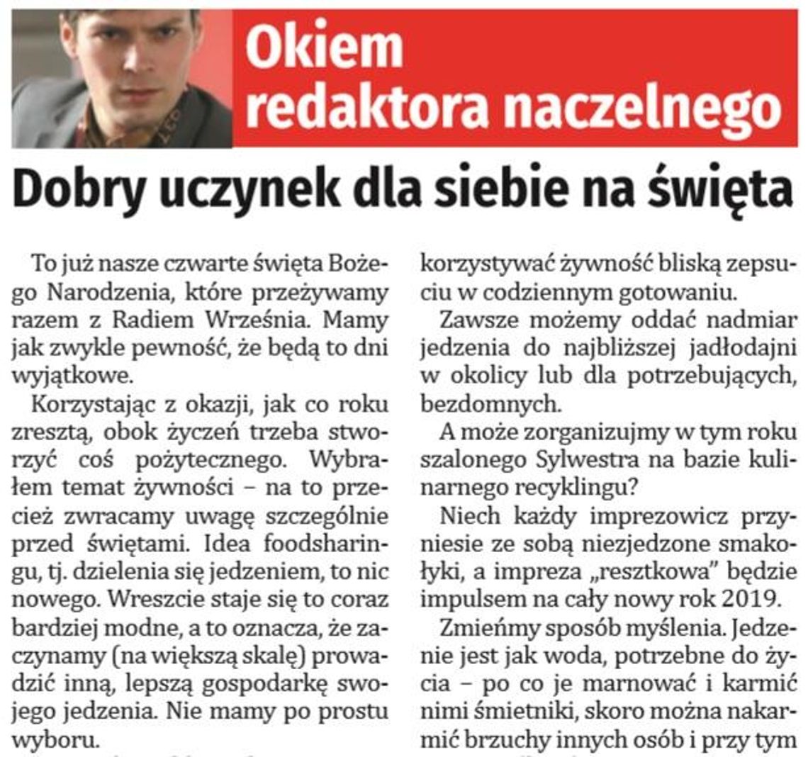 Dobry uczynek dla siebie na święta