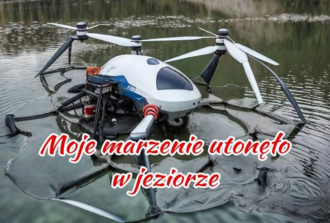 Dron wpadł do jeziora. Poszkodowana prosi o wsparcie