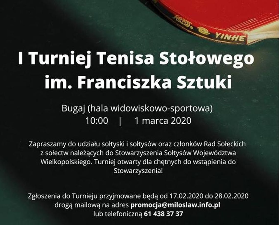 I Turniej Tenisa Stołowego im. Franciszka Sztuki