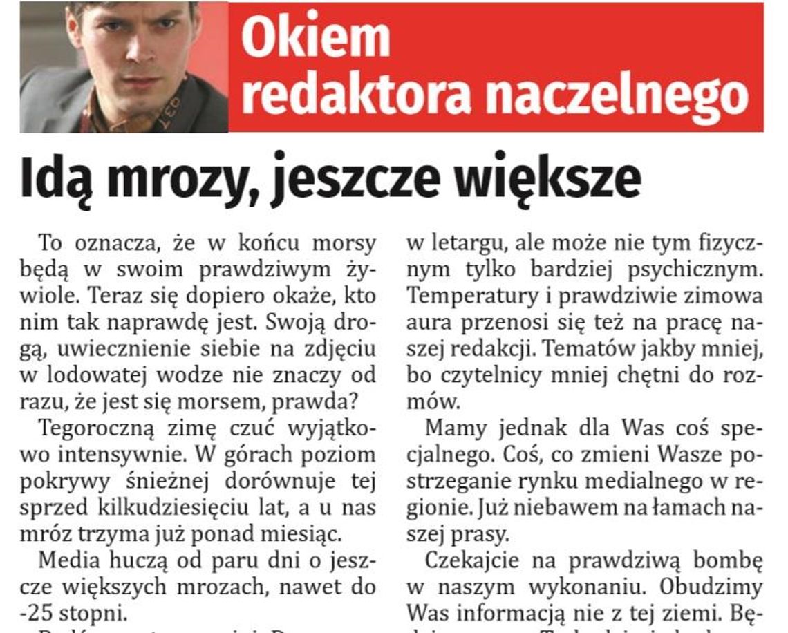 Idą mrozy, jeszcze większe