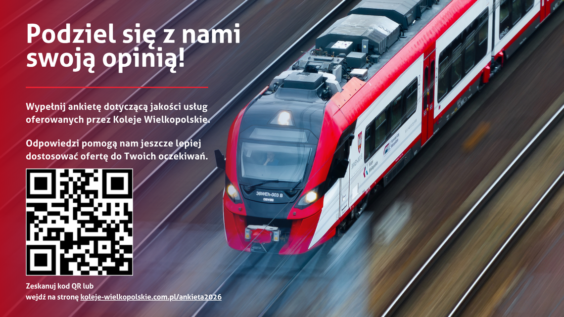 Koleje Wielkopolskie badają jakość usług. Pasażerowie mogą wypełnić ankietę