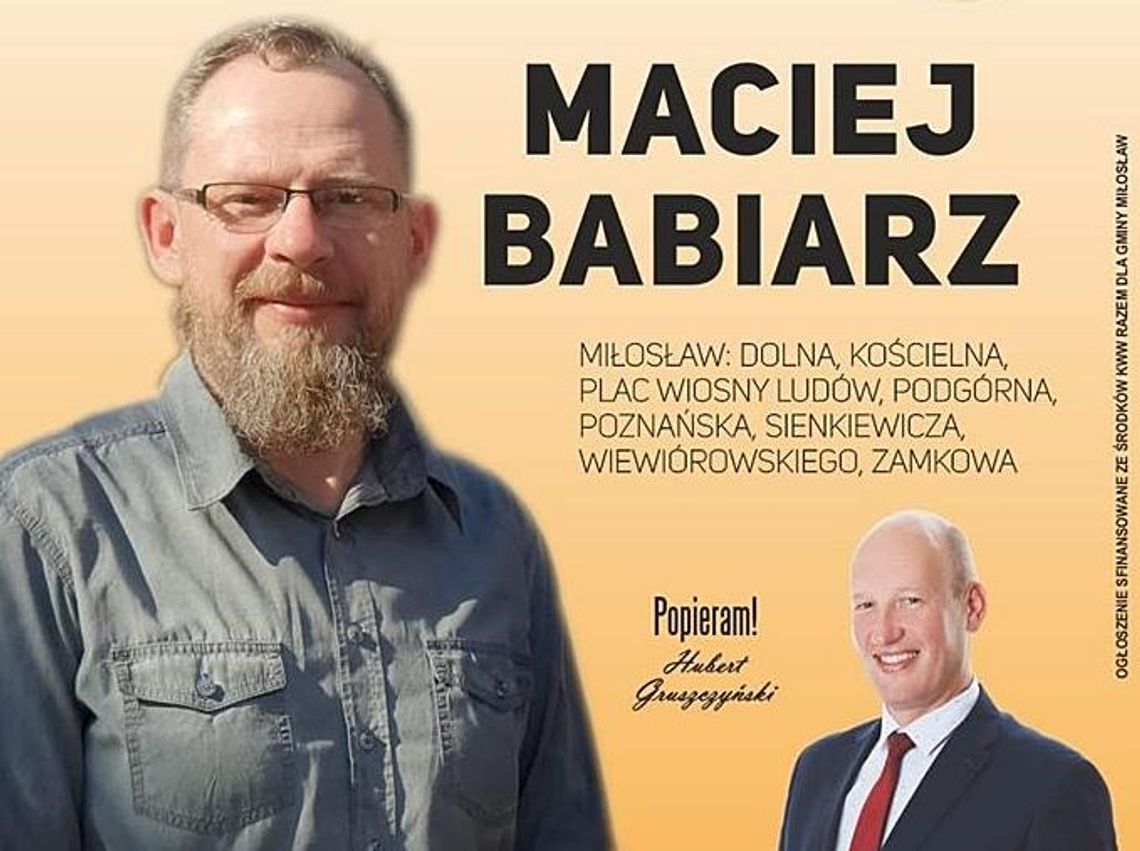 Maciej Babiarz nowym radnym Rady Miejskiej w Miłosławiu