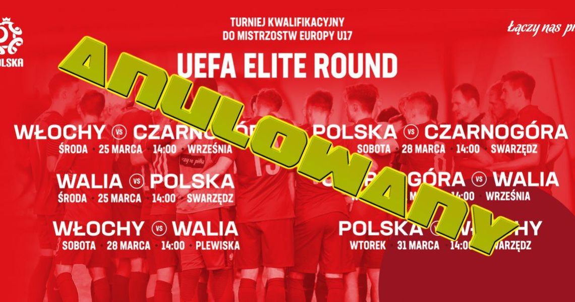 Mecze turnieju eliminacyjnego ME U-17 odwołane