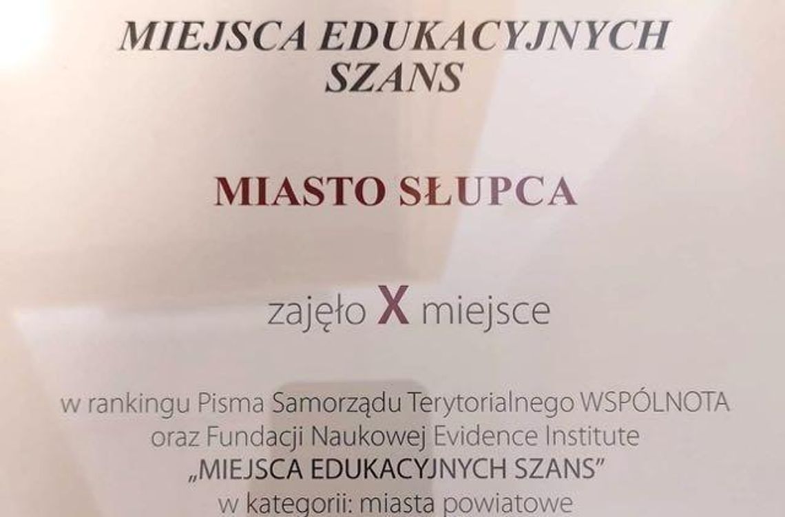 Miasto, które daje szanse uczniom. Słupca w rankingu "Wspólnoty"