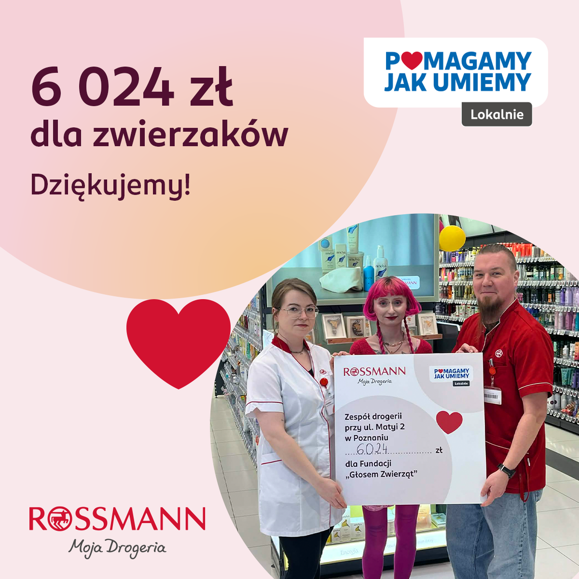 Pomagamy jak umiemy w Poznaniu: ponad 6 000 zł dla Fundacji „Głosem Zwierząt”