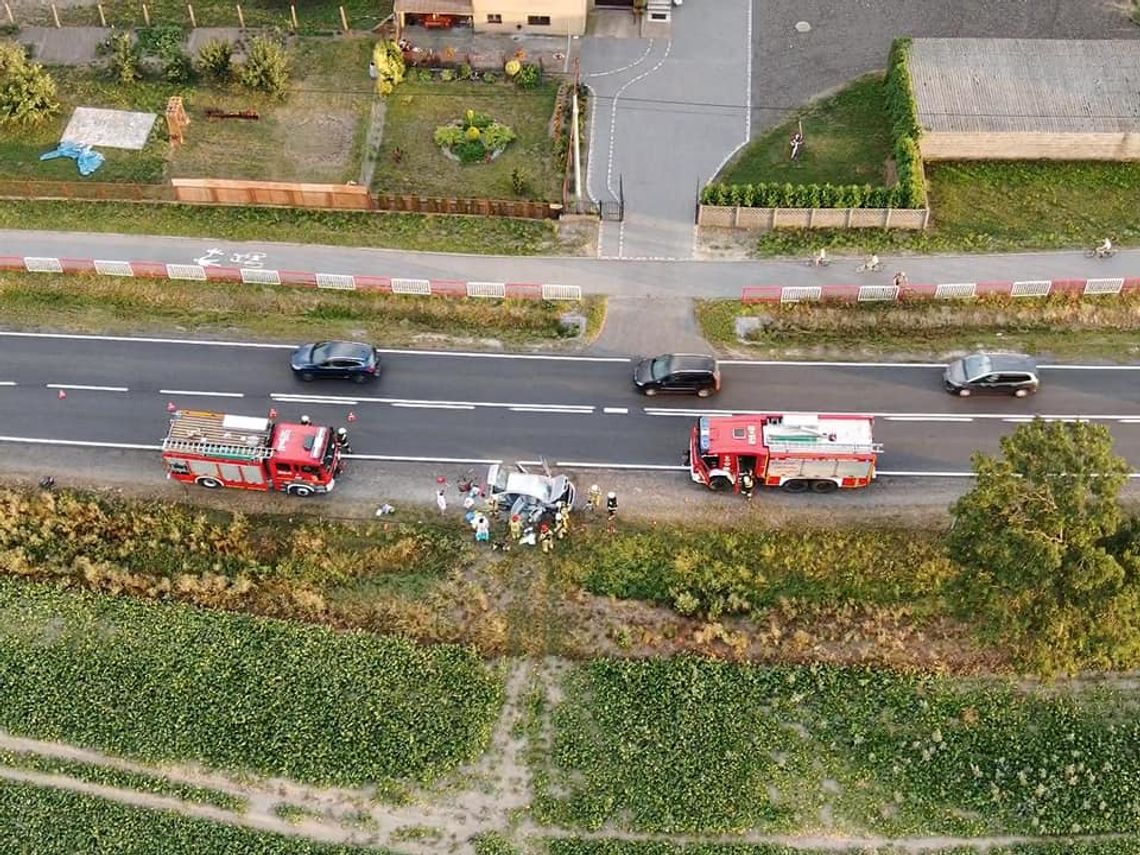 Pożar samochodu osobowego na drodze K-92