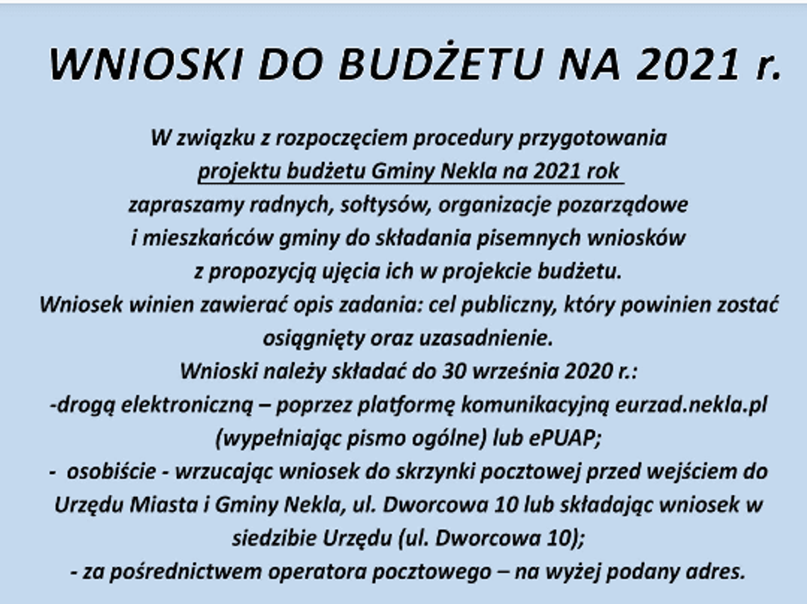 Prawie 30 wniosków do budżetu obywatelskiego w Nekli