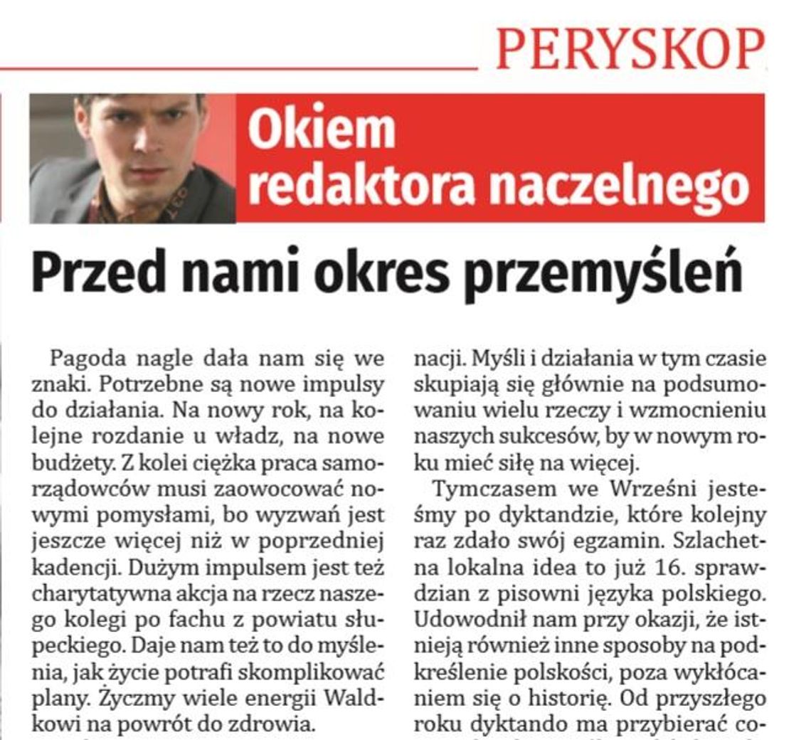 Przed nami okres przemyśleń