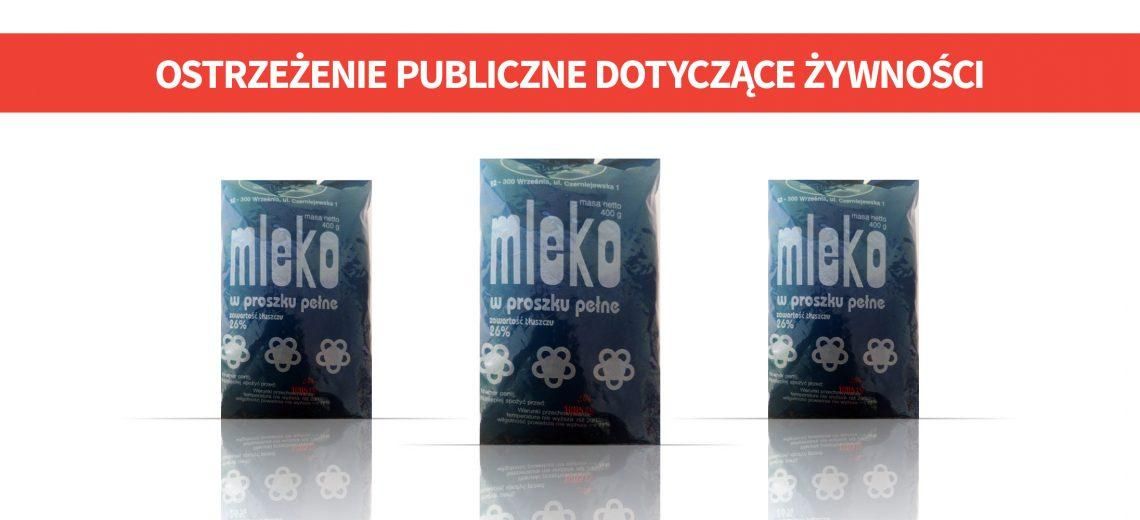 Salmonella w mleku w proszku. Spółdzielnia wycofuje produkt