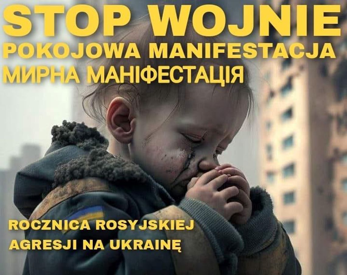 "STOP WOJNIE" - pokojowa manifestacja w Środzie Wielkopolskiej