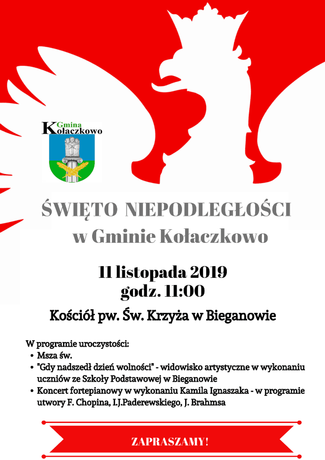 Święto Niepodległości w kościele. Wystąpi młodzież i pianista