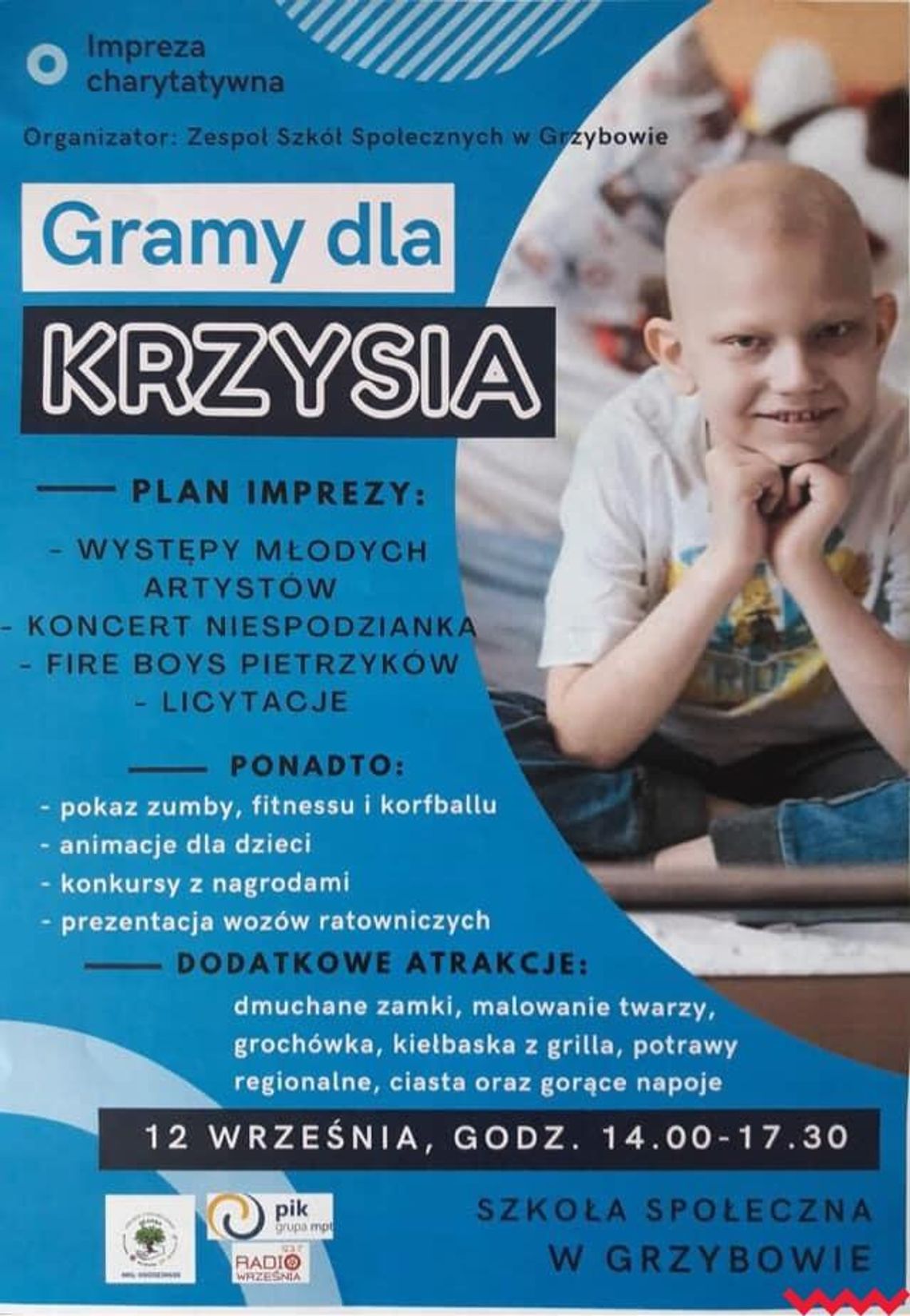 Ty też możesz zagrać dla Krzysia. Już w sobotę wielki festyn