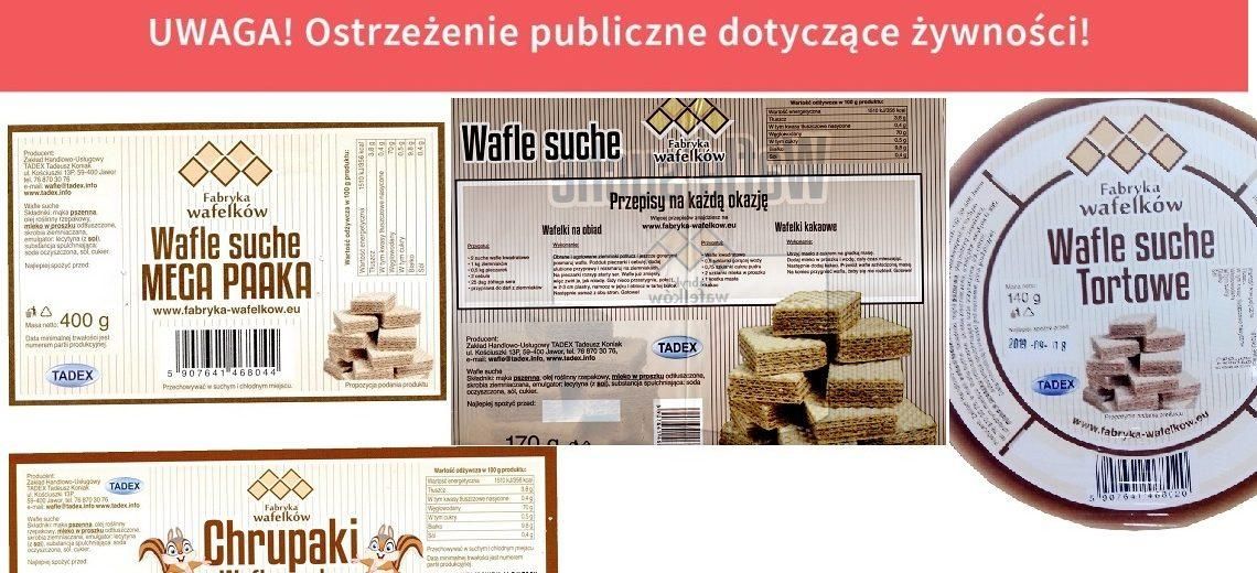 Wafelki wycofane z obrotu! Zawierały skażone mleko w proszku