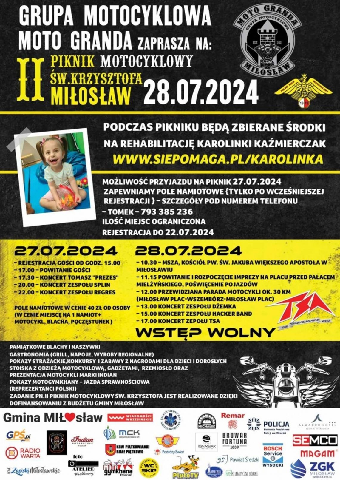 Wielkie serca motocyklistów. II Piknik Motocyklowy św. Krzysztofa