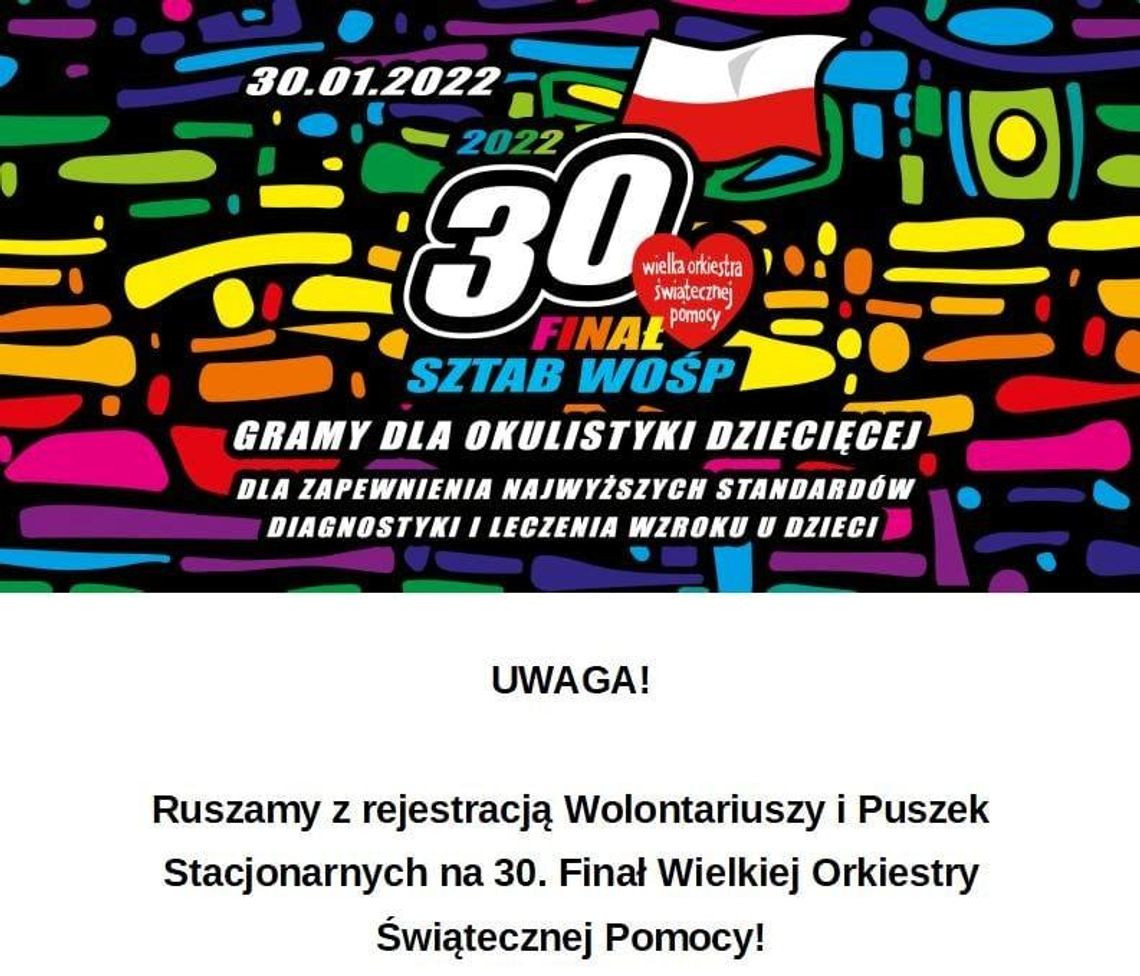 Wrzesiński sztab WOŚP szuka wolontariuszy