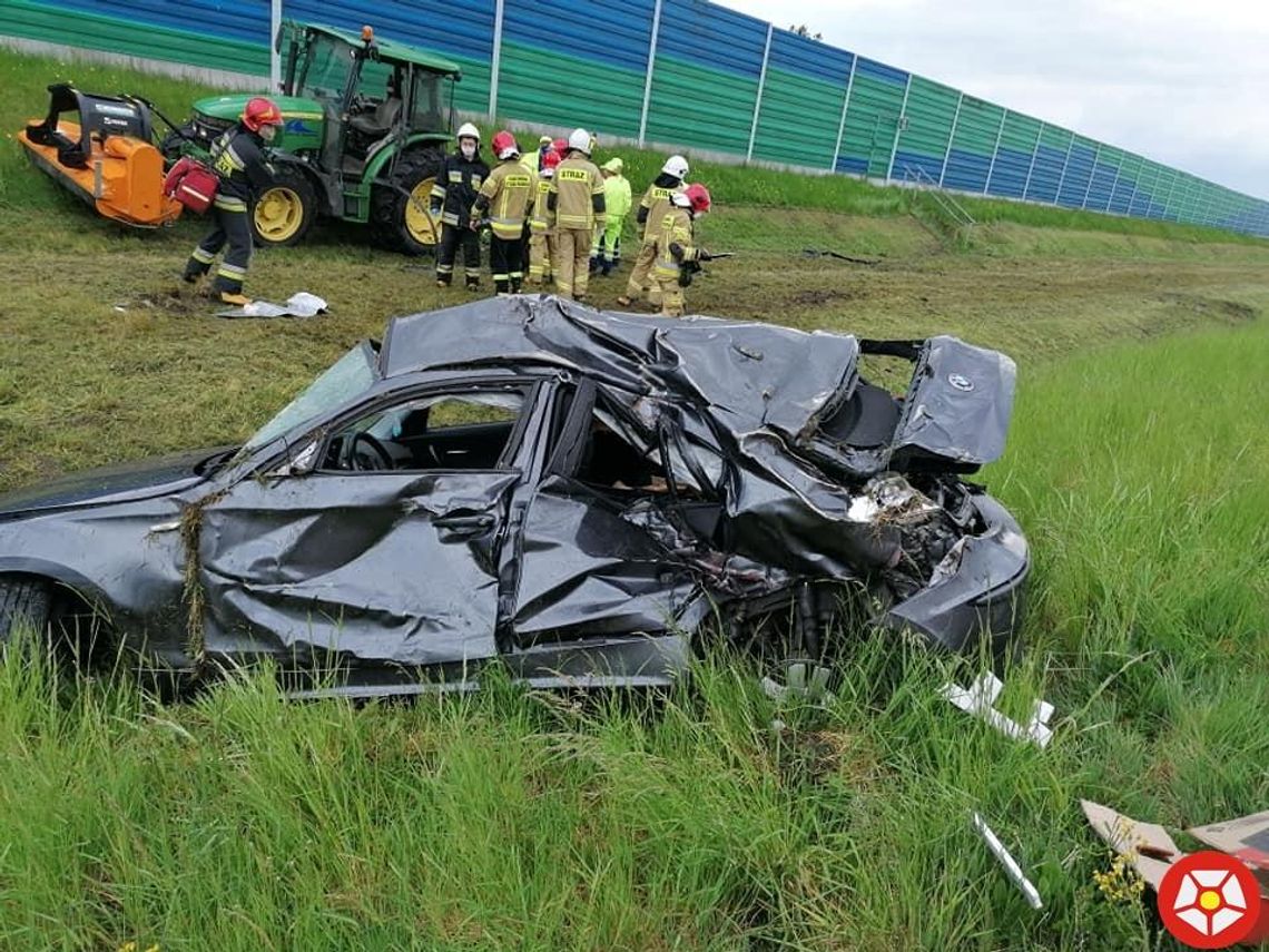 Wypadek na autostradzie A2. Jedna osoba w szpitalu