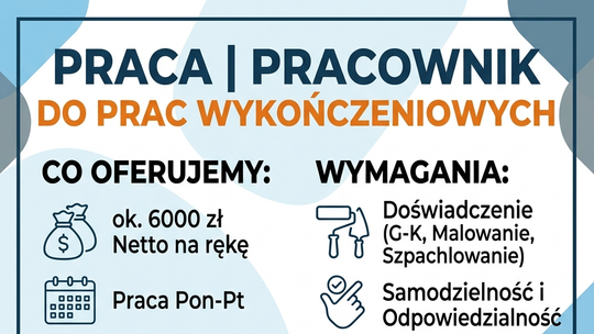 PRACA | PRACOWNIK DO PRAC WYKOŃCZENIOWYCH